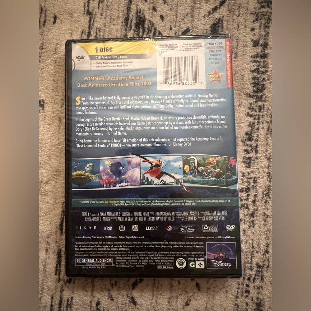 Finding Nemo DVD NWT - Picture 3 of 3